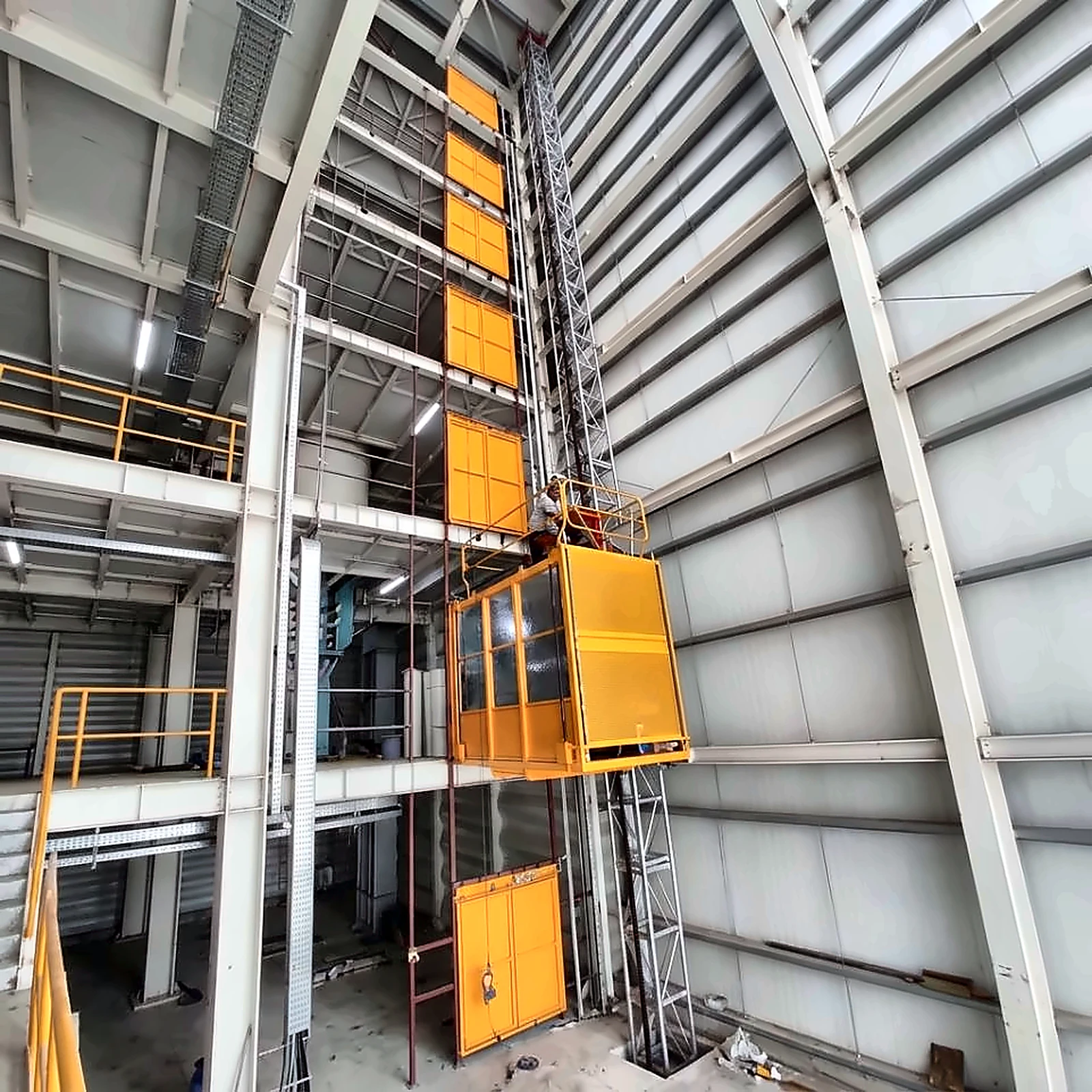SEKLIFT SM-GTP-102 industrial freight and personnel elevator installed inside an industrial facility